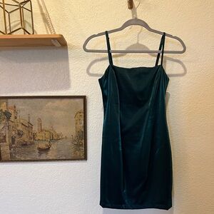 REVOLVE emerald green shimmer dress
